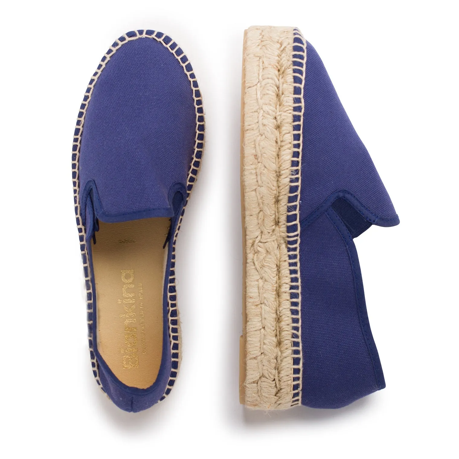 Palma Canvas Espadrille Platform Slip On - Navy