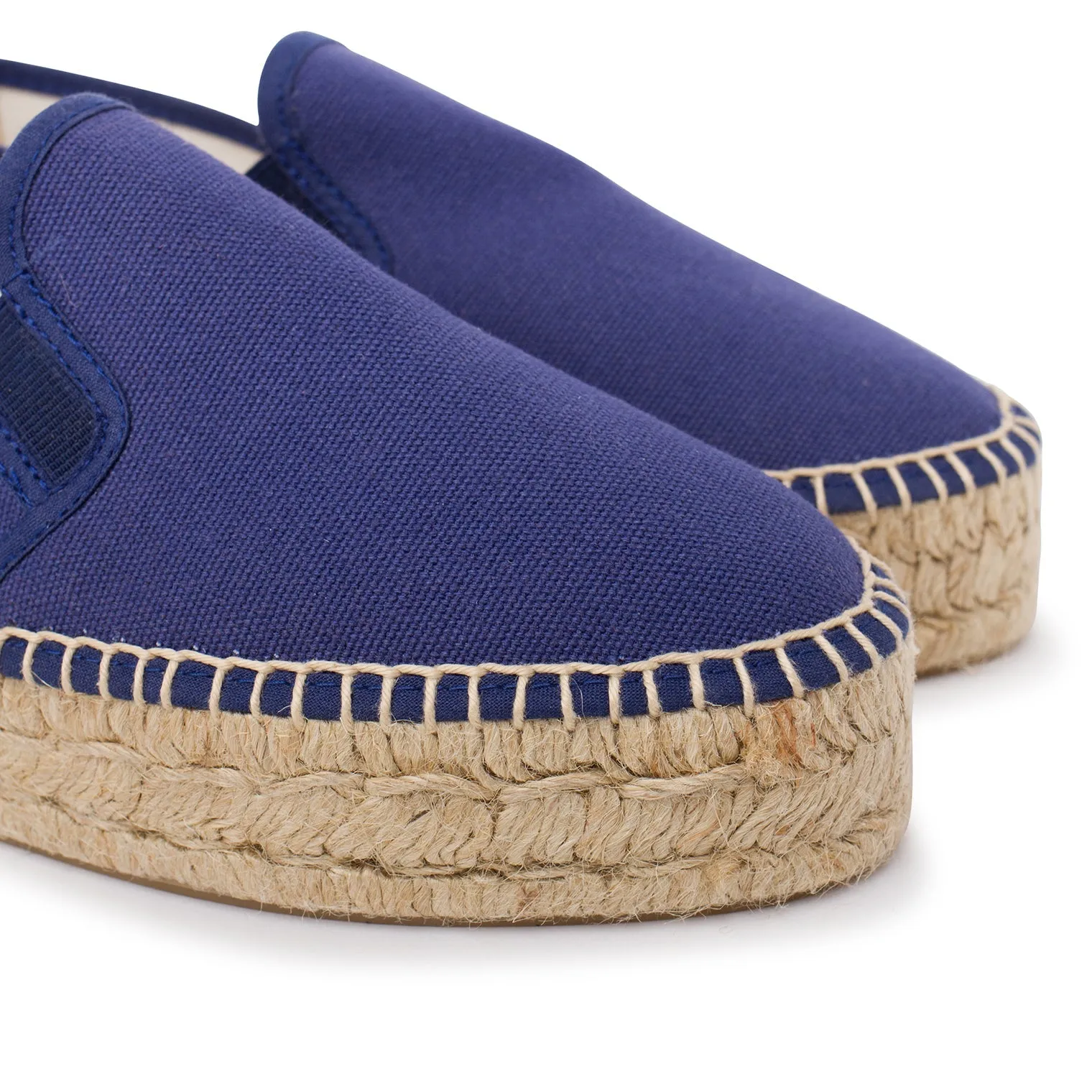 Palma Canvas Espadrille Platform Slip On - Navy