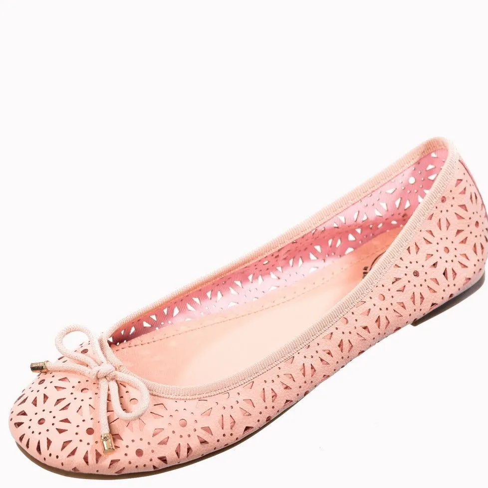 Pastel Pink Ballet Bow Pumps Flats