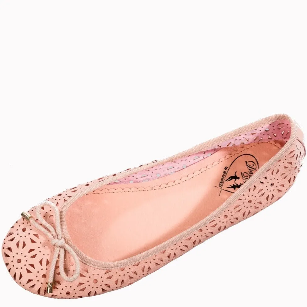 Pastel Pink Ballet Bow Pumps Flats