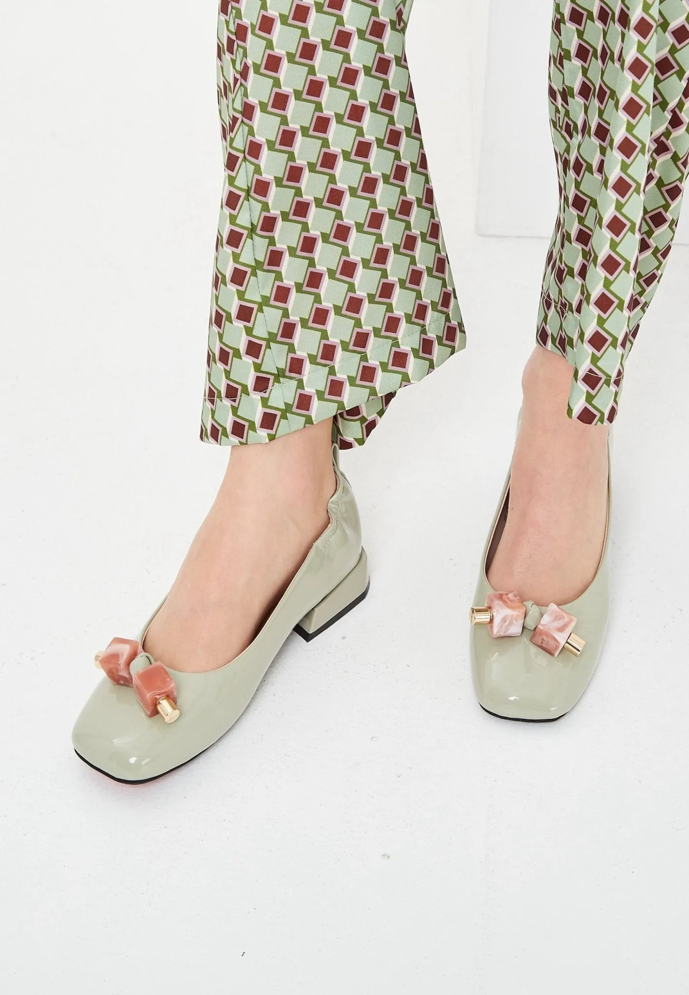 Patent Leather Ballerinas - Mint