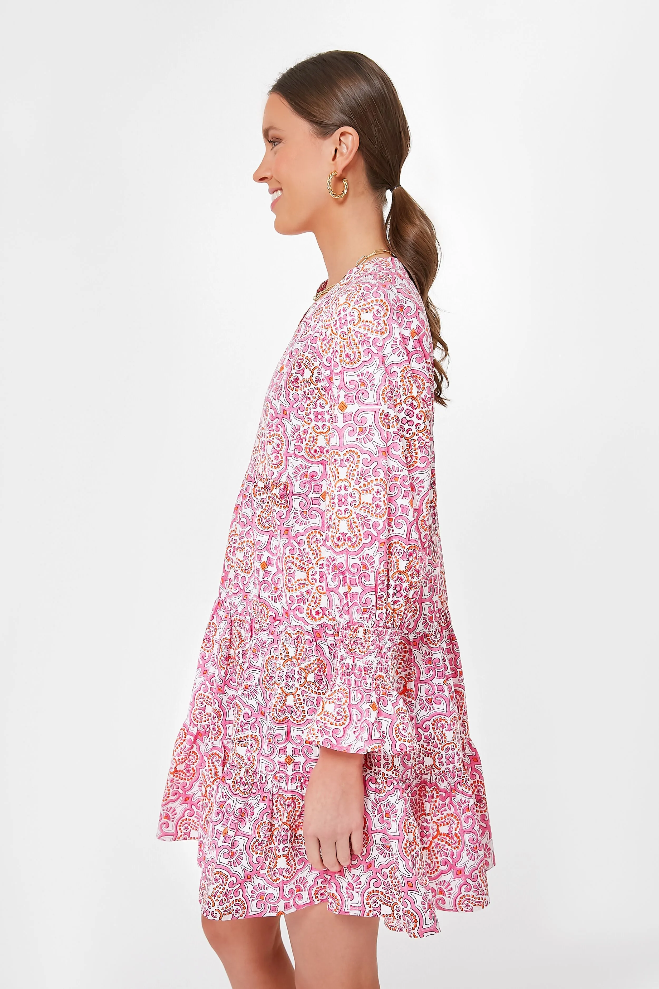 Pink and Orange Block Print Kenzo Dress