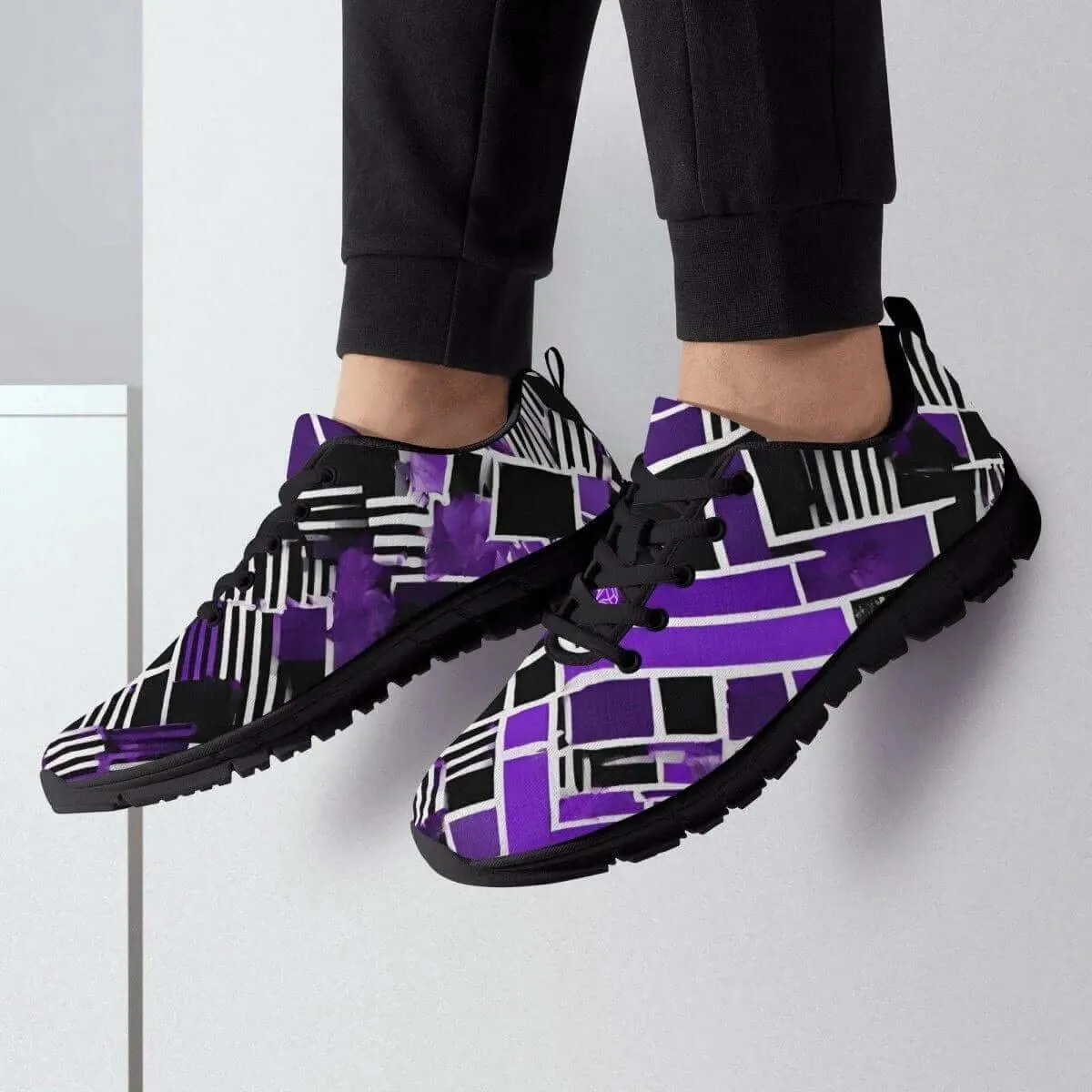 Purple and Black Men's Running Shoes