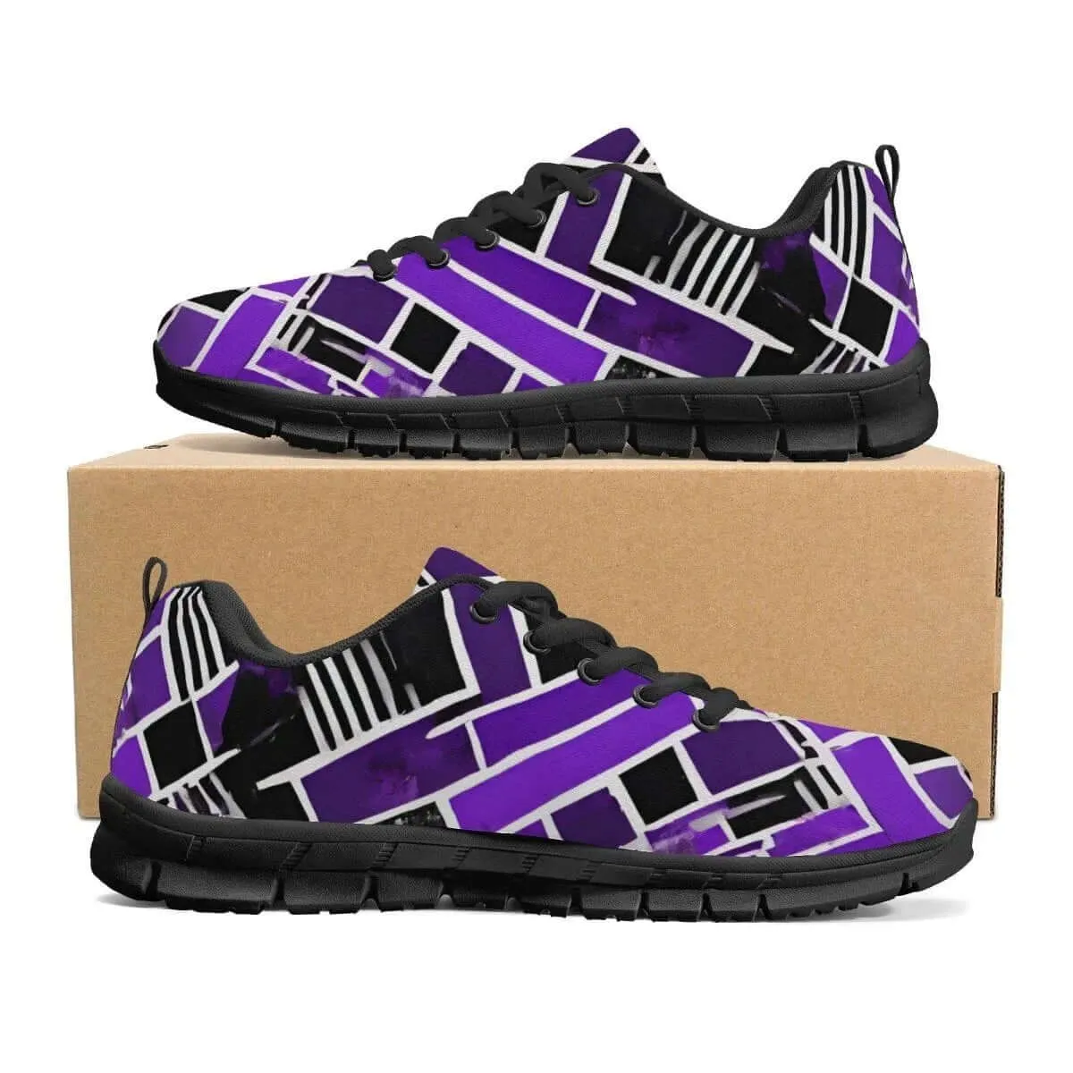 Purple and Black Men's Running Shoes