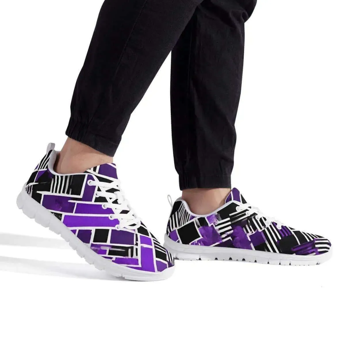 Purple and Black Men's Running Shoes