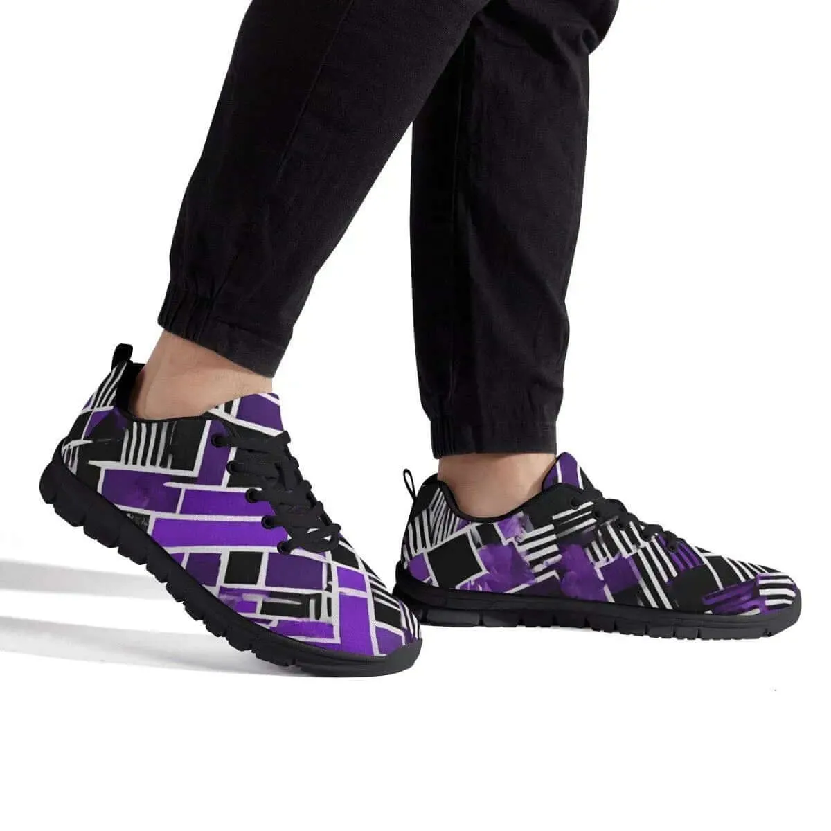 Purple and Black Men's Running Shoes