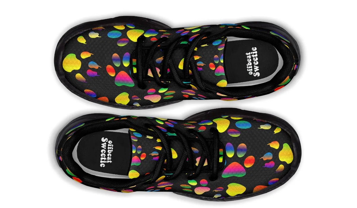 Rainbow Paw Prints Chunky Sneakers