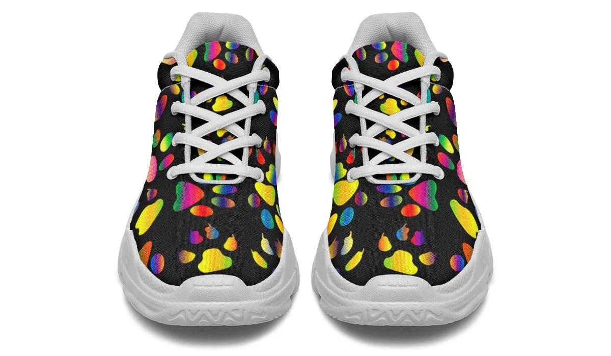 Rainbow Paw Prints Chunky Sneakers