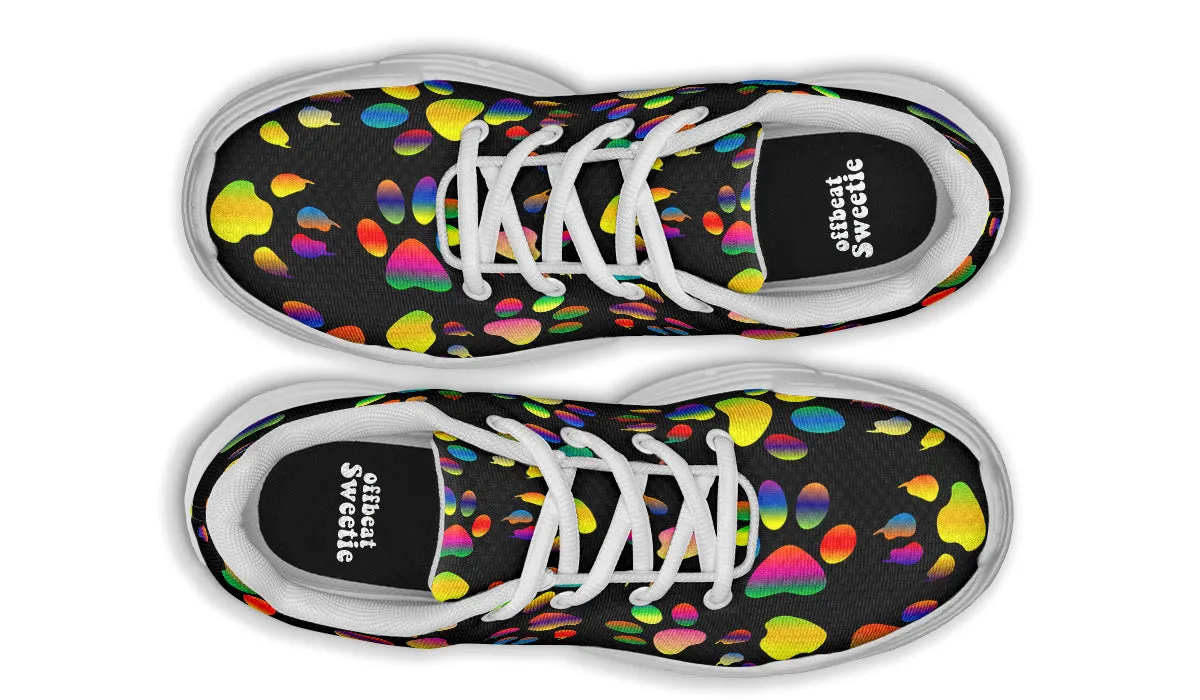 Rainbow Paw Prints Chunky Sneakers