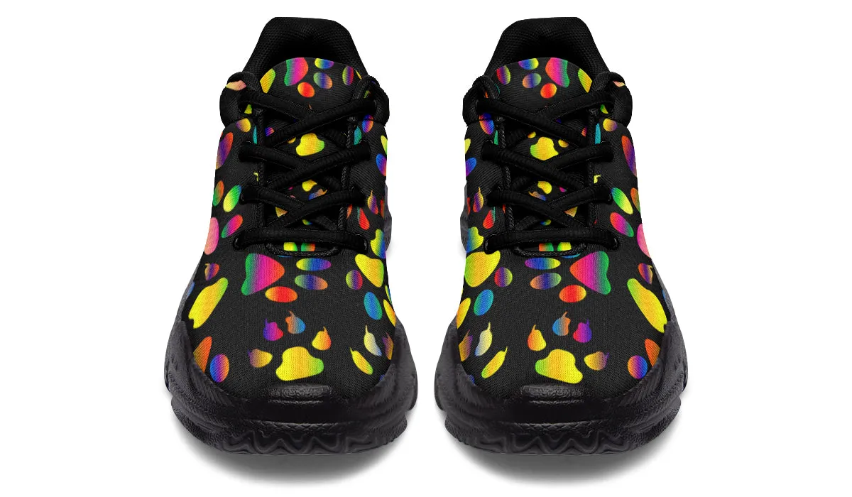 Rainbow Paw Prints Chunky Sneakers