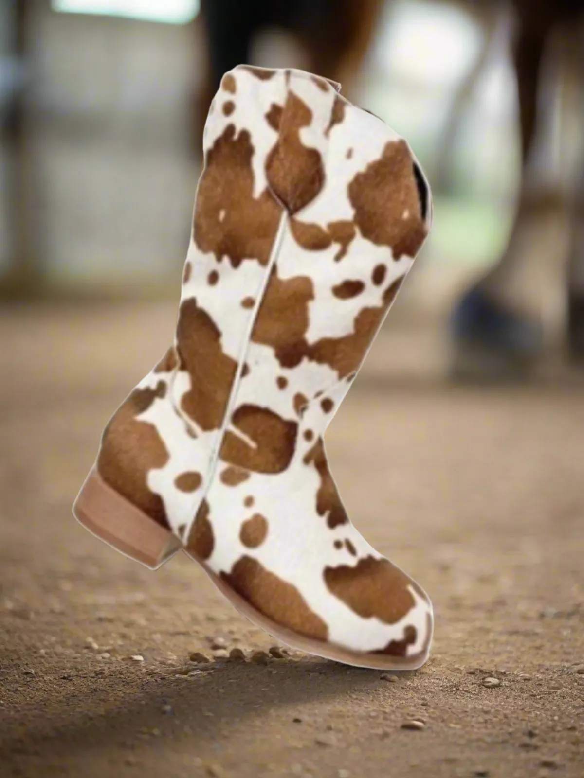 Ranch To Runway Cow Print Cowboy Boots By Liv and Mia