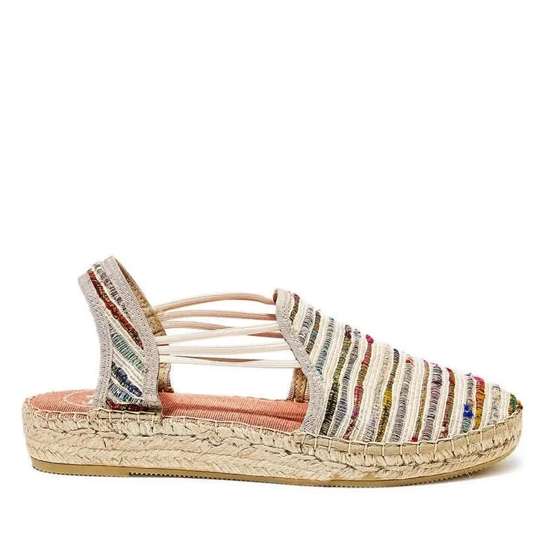 Renewed Embroidered Cotton Blend Wedge Espadrille for Women - Noa-SN