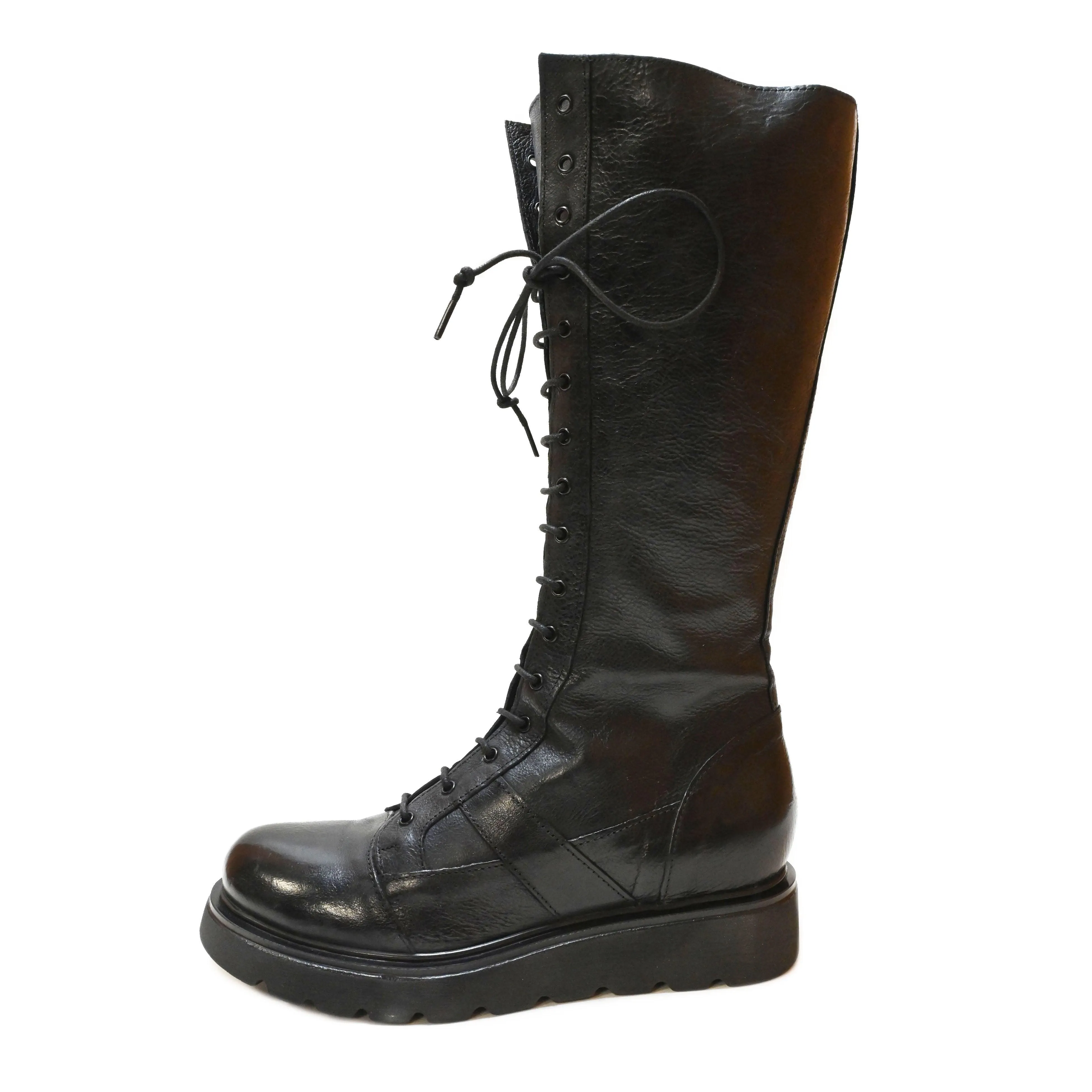 RICH 27 - amphibian boot leather BLACK