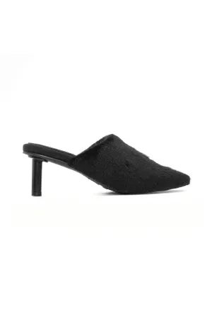 Roam Long Luxe Cloud Heel in Black Faux Fur