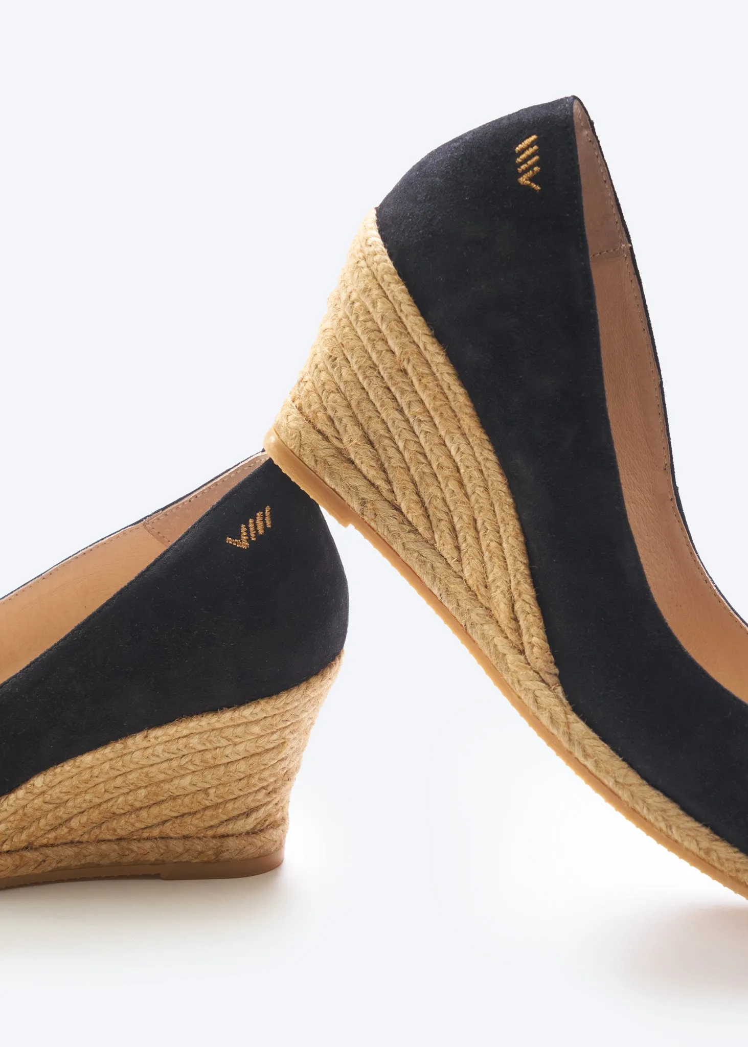 Roses Suede V Cut Espadrille Wedges