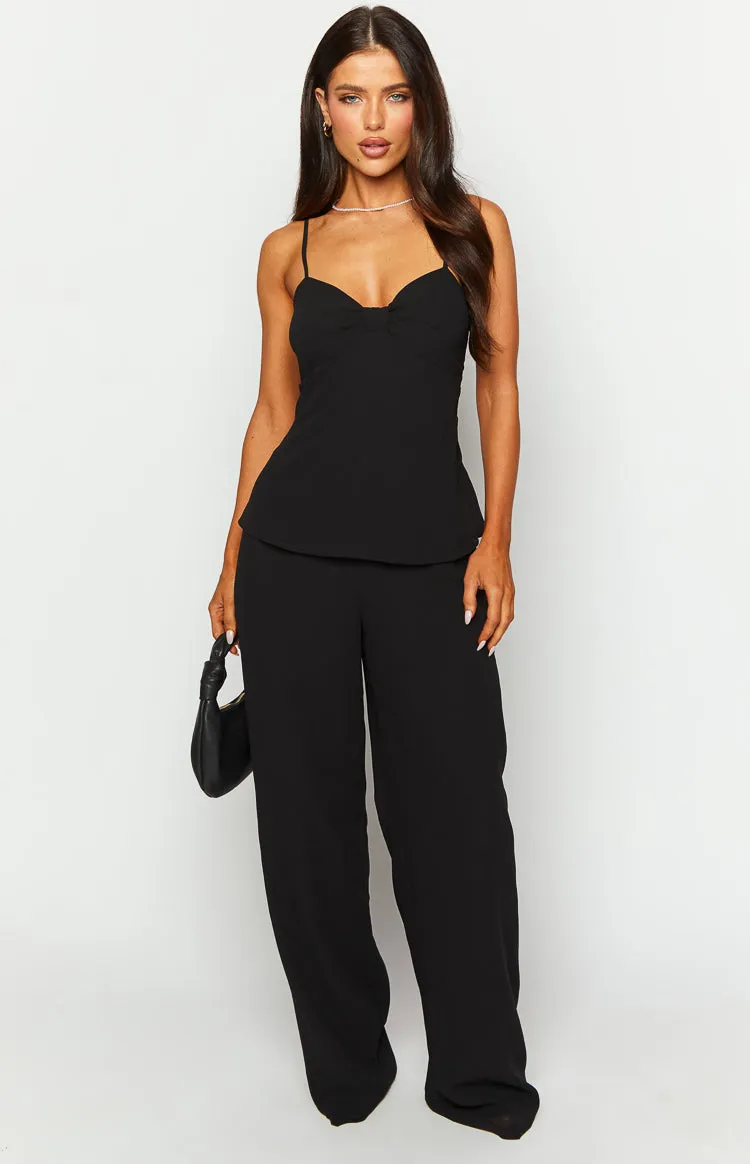 Rune Black Chiffon Jumpsuit