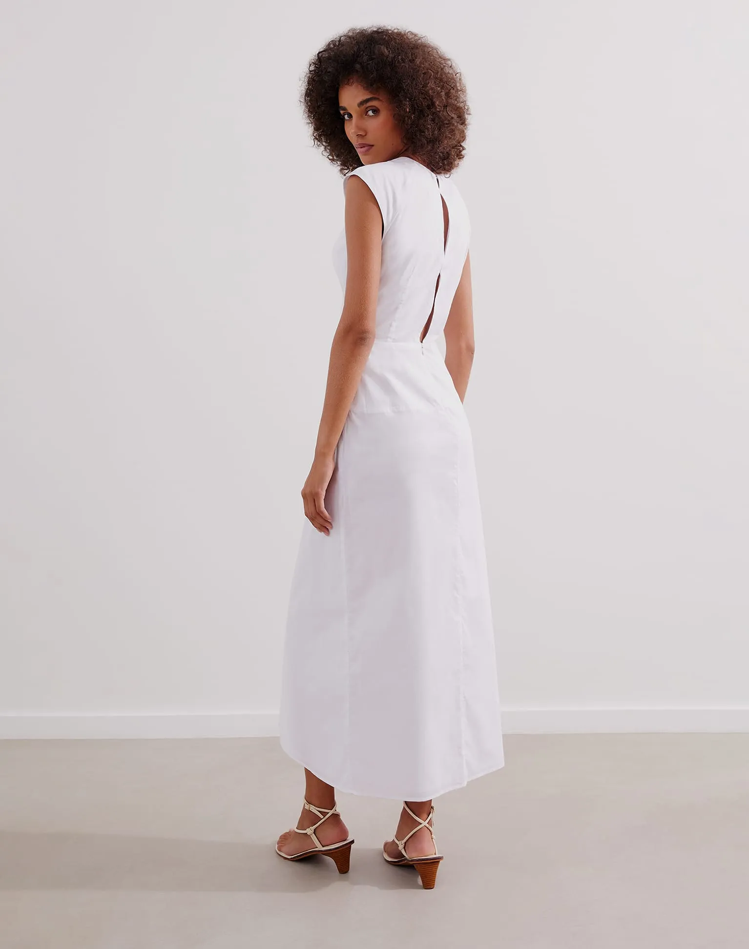 Saori Detail Midi Dress (exchange only) - Off White