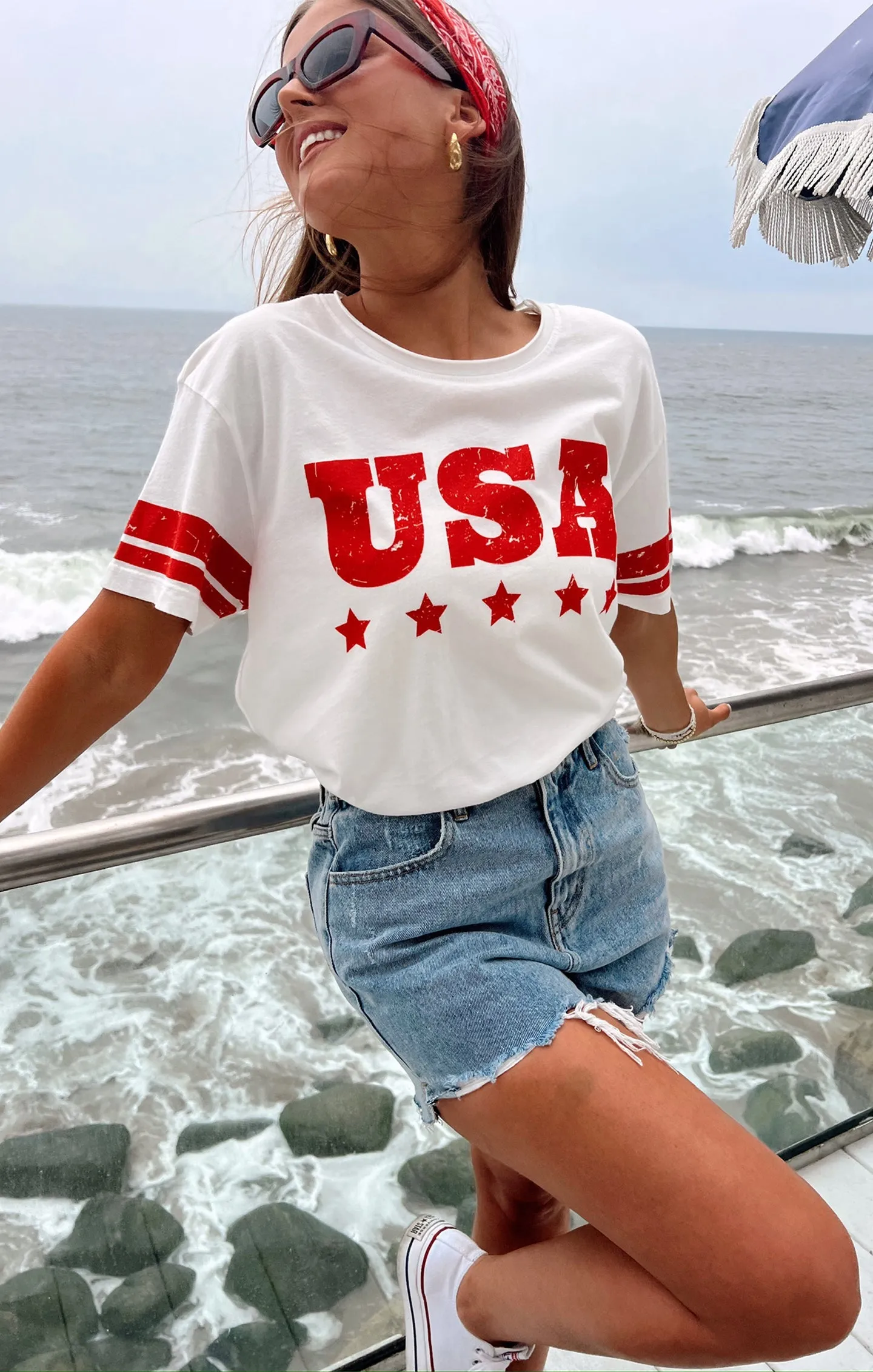 Show Me Your Mumu Airport Tee in USA Graphic