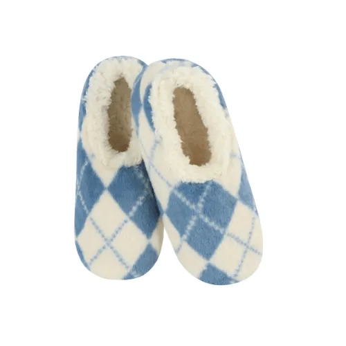 Snoozie's Womens Faux Fur Argyle Slippers