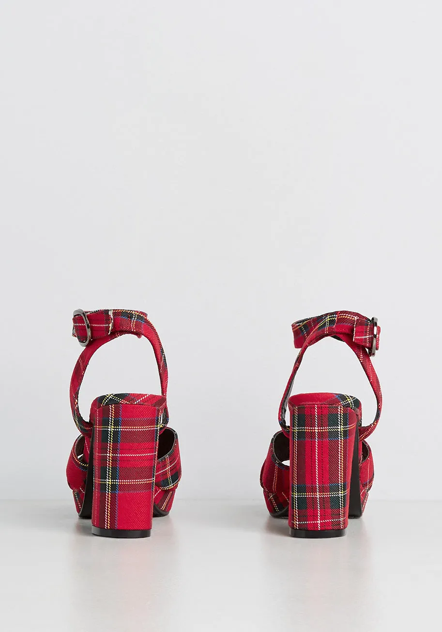 Stomping Plaid Platform Heel