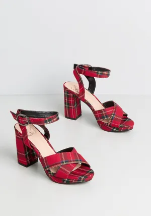 Stomping Plaid Platform Heel