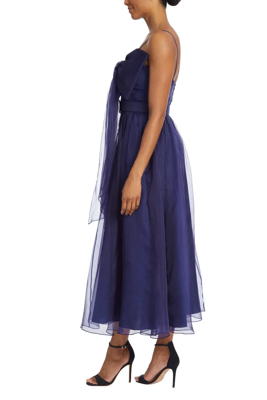 Tea Length Organza Cocktail Dress - Midnight