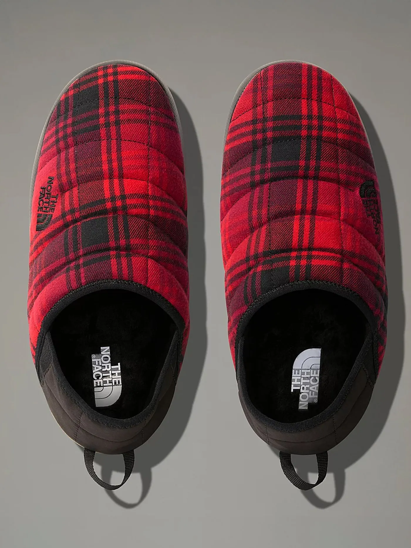 Thermoball Traction Mule V Novelty TNF Red Yarn Dye Plaid/TNF Black Shoes