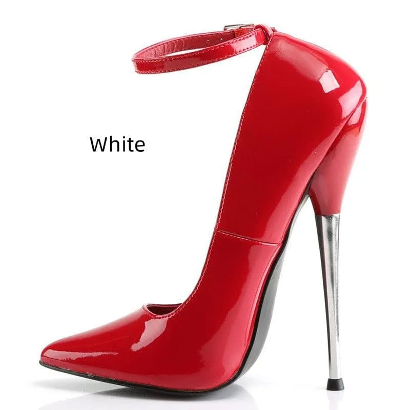 Unisex Ankle Strap Shoes with 18cm Stiletto Heel Dominatrix