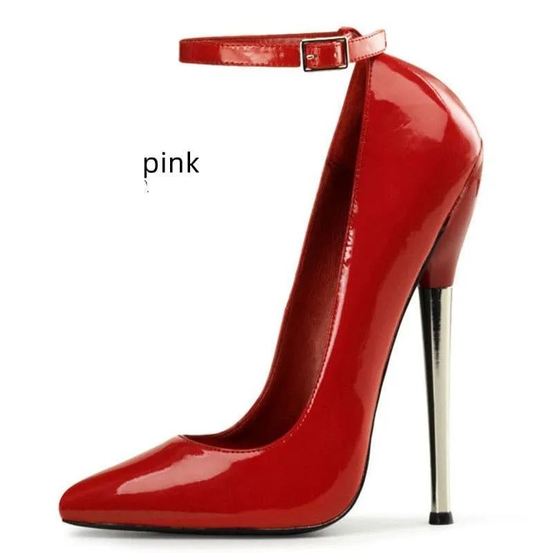 Unisex Ankle Strap Shoes with 18cm Stiletto Heel Dominatrix