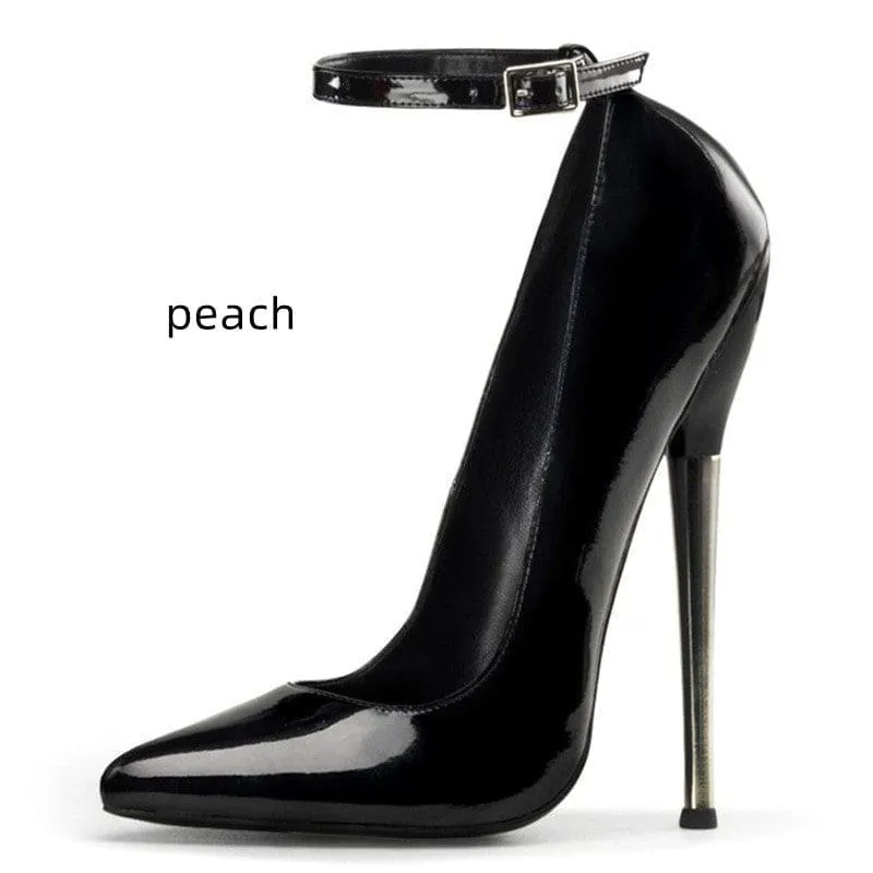 Unisex Ankle Strap Shoes with 18cm Stiletto Heel Dominatrix