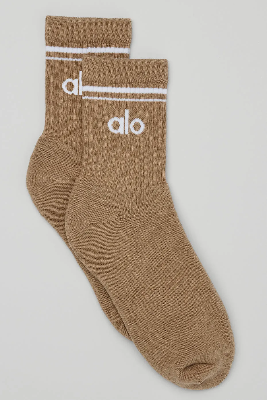 Unisex Half-Crew Throwback Sock - Gravel/White