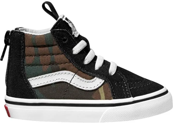 Vans Sk8-Hi Zip Kids Lifestyle Shoes Black/Woodland Va32R3Nra