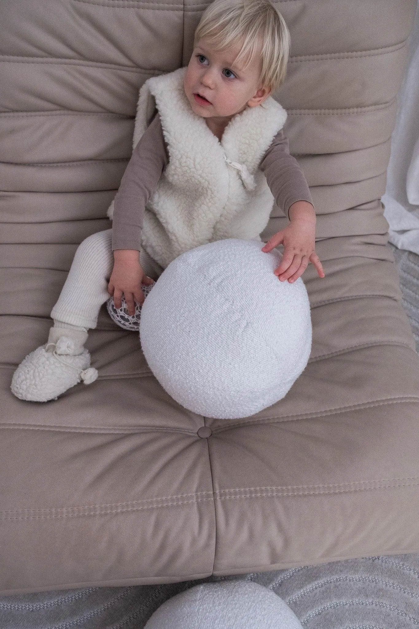 White Baby/Kid Natural Woolen Boots