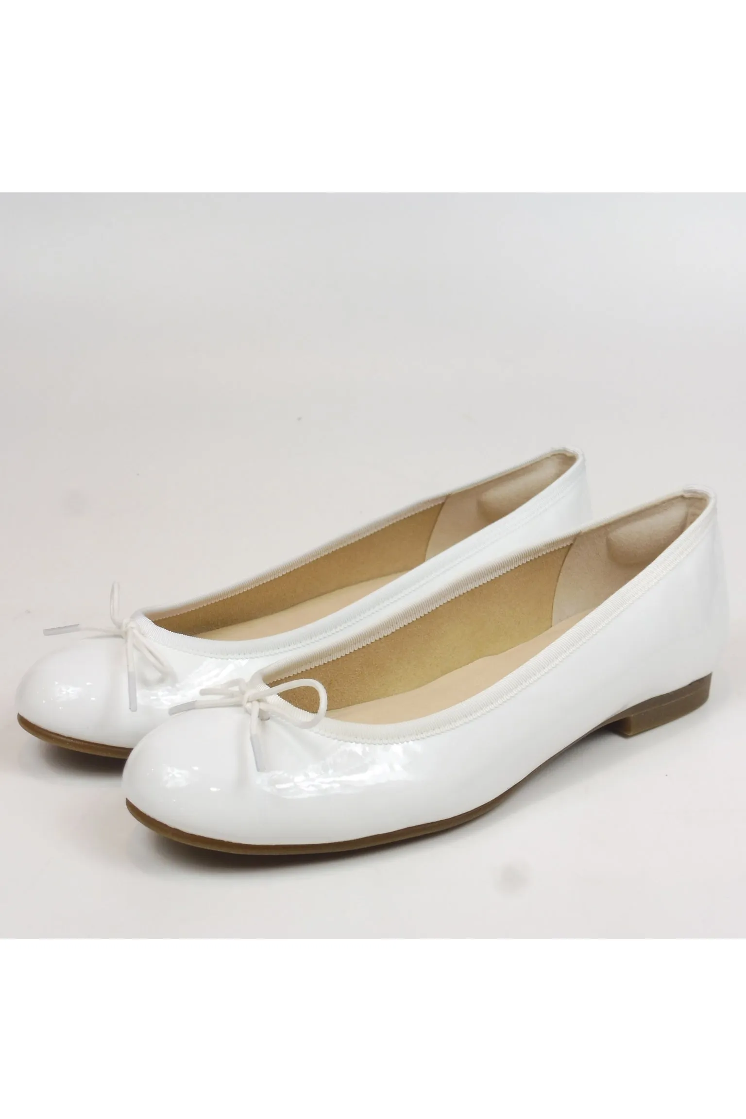 White Enamel Flats