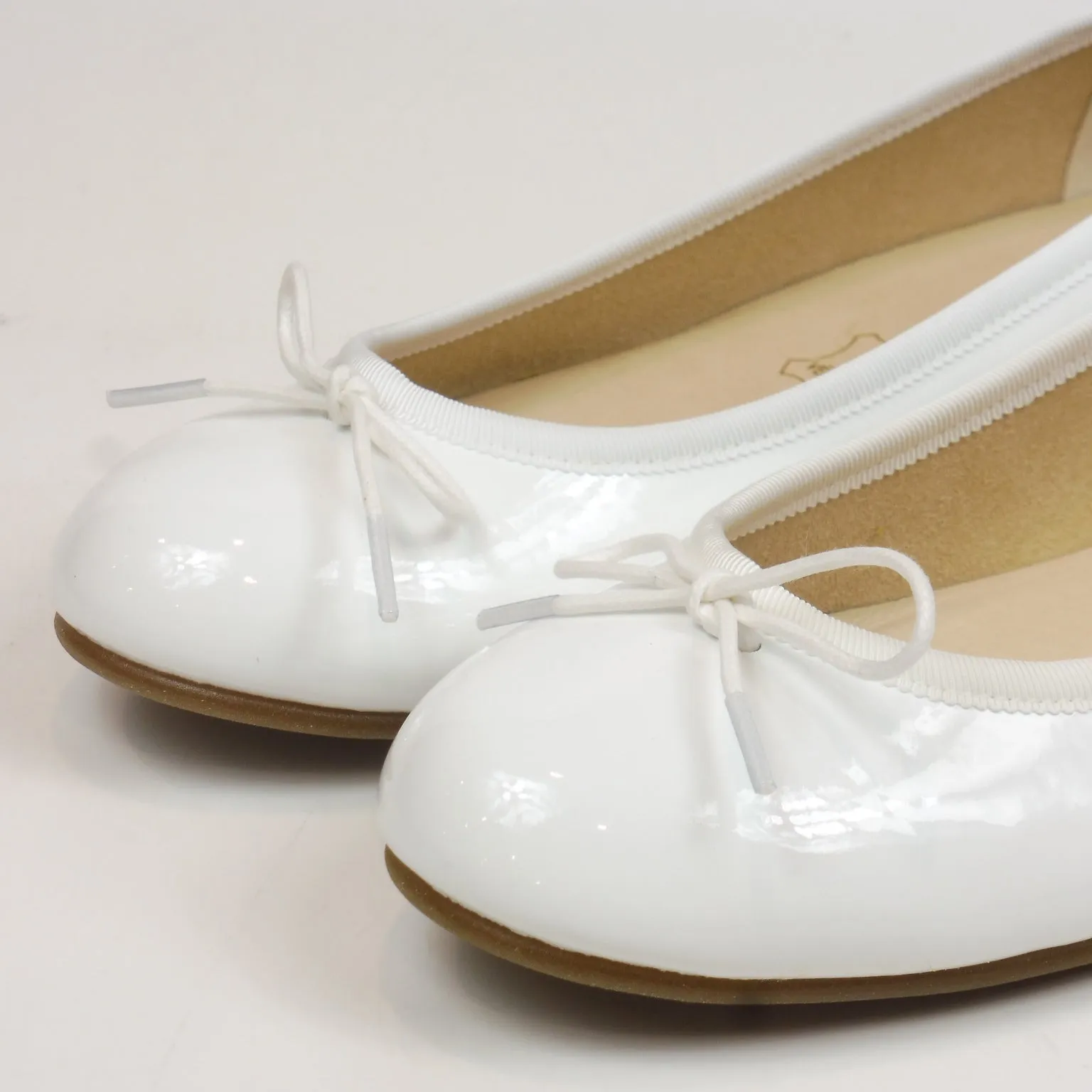 White Enamel Flats