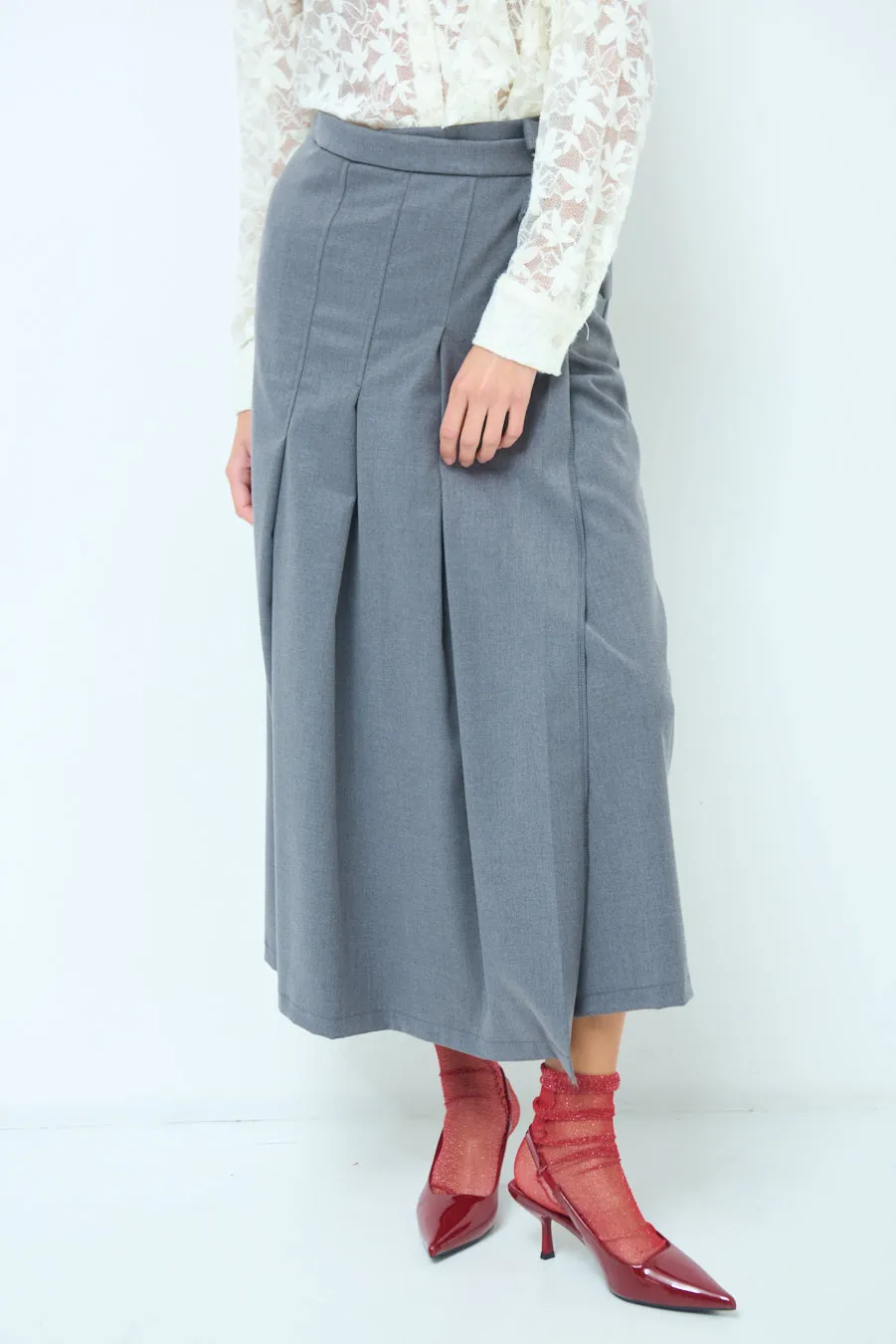 Wide-leg pleated wrap culottes wholesale