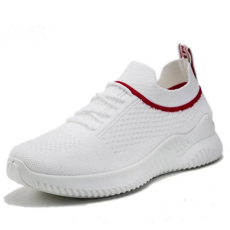 Women flyknit slip on sneakers comfy running tennis shoes