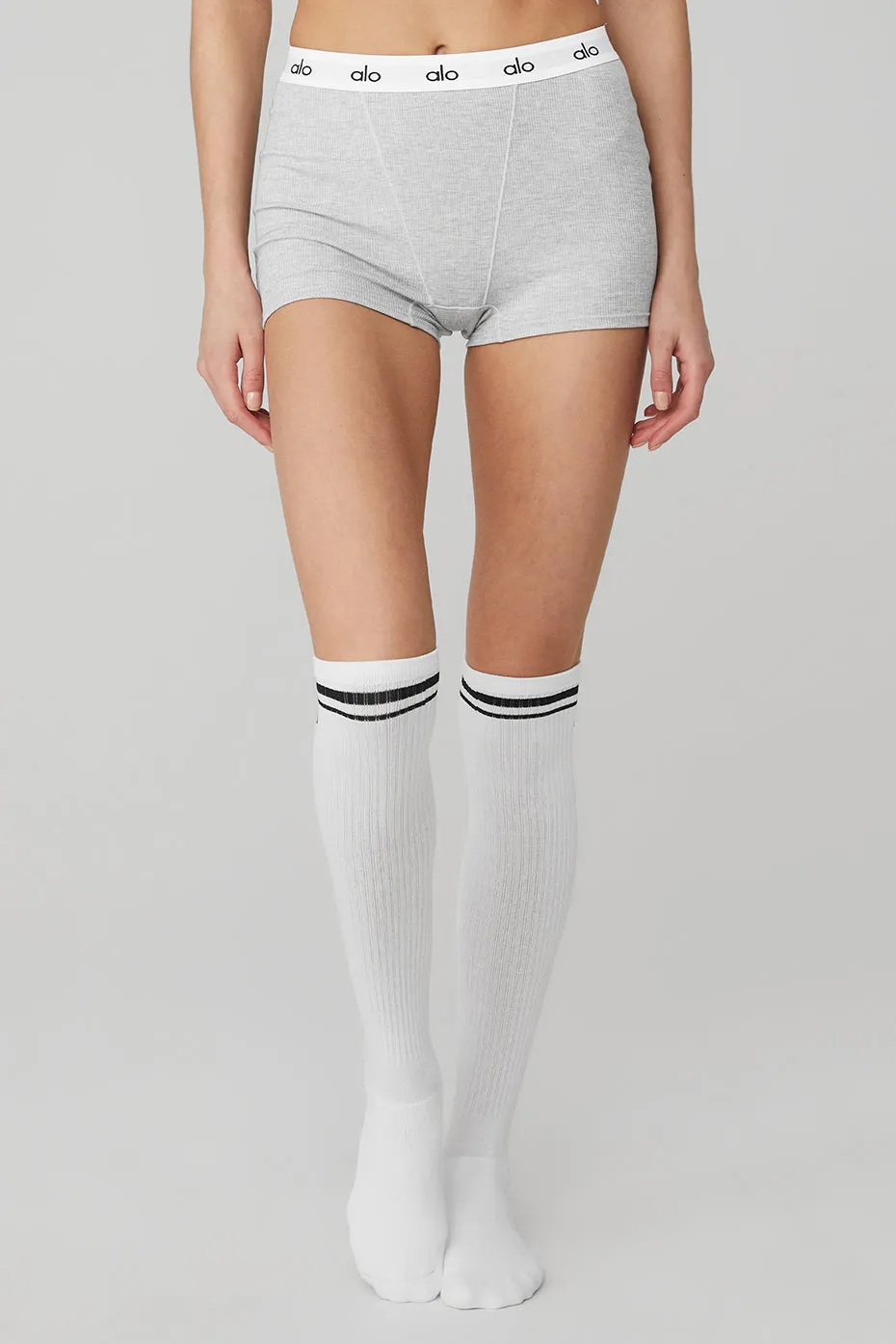 Women's Knee-High Throwback Sock - White/Black