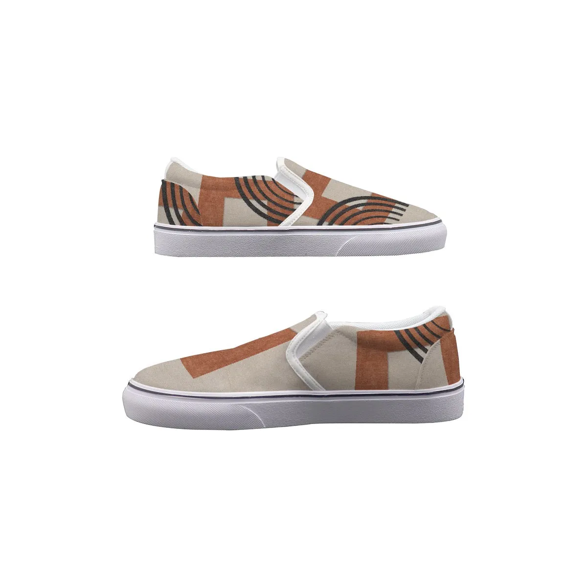 Women's Slip On Sneakers 236 rest, beige, and black print