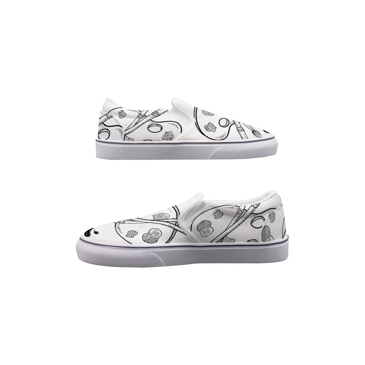 Women's Slip On Sneakers Artist paintbrush print