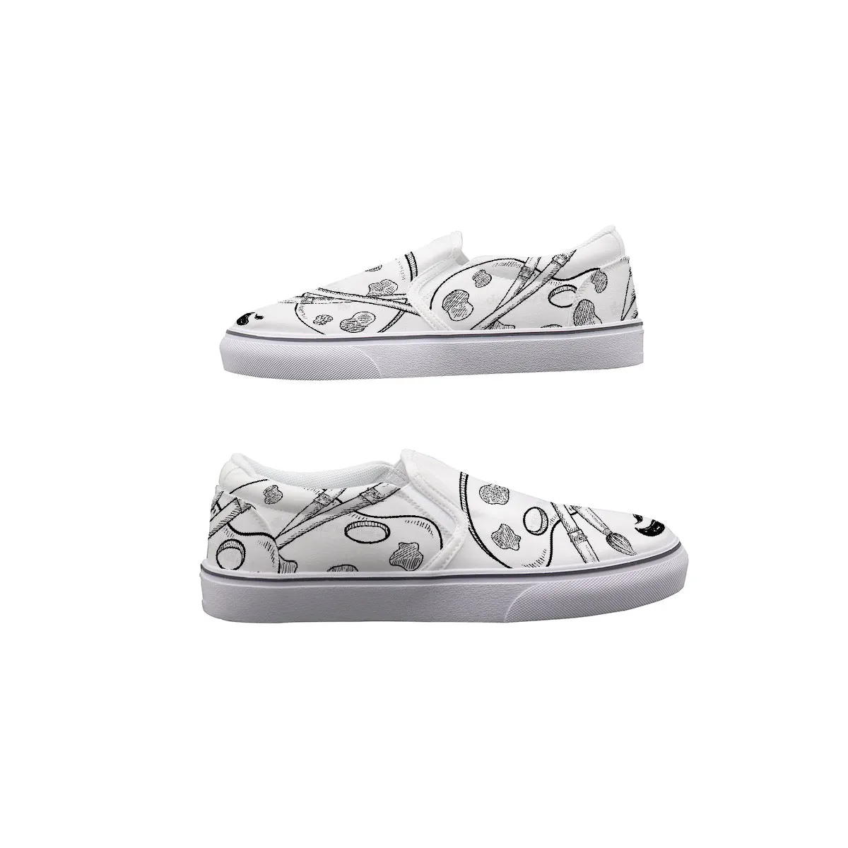 Women's Slip On Sneakers Artist paintbrush print