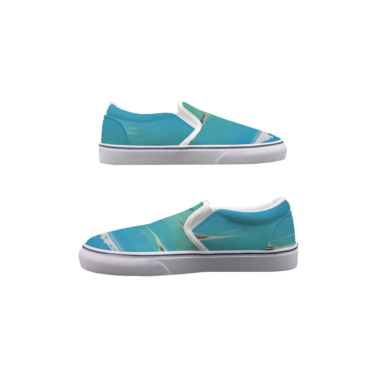 Women's Slip On Sneakers217 blue abstract, print